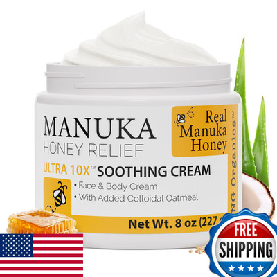 Super Natural Goods Manuka Honey Cream 8oz - Hydrating Lotion for All Skin Types