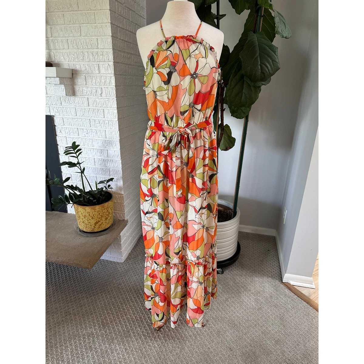 knee length dresses for ladies BCBGMAXAZRIA Floral-Print Faux-Wrap Maxi Dress – Runway Catalog main image 1
