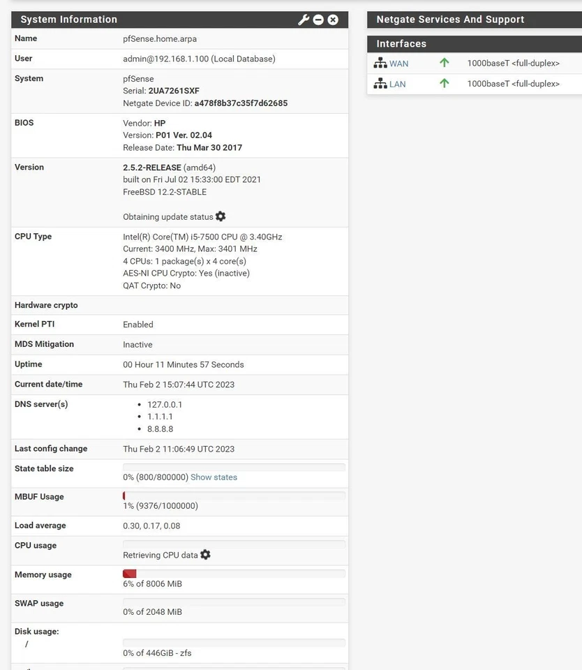 Firewall Gigabit HP 800 G3 PFsense Quad Core i5-7500 8 GB RAM 3 puertos AES-NI 500 GB Foto 2 de 4
