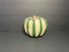 The Salem Collection Thanksgiving Green & White Pumpkin Shaped Unscented Candle