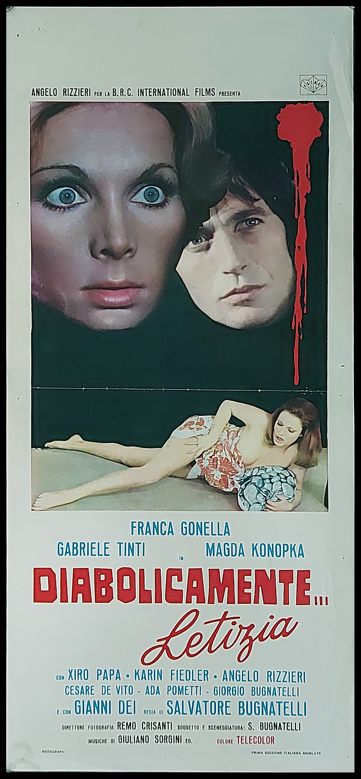 Locandina originale film Diabolicamente... Letizia (1975) - Regia di Salvatore Bugnatelli