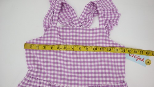 Cat & Jack - Girl's Gingham Dress Sleeveless Kids Size XL (14) Purple - Picture 4 of 8
