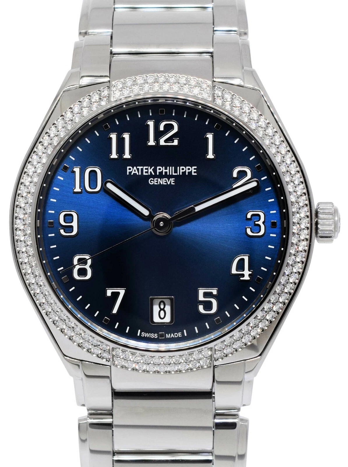 Patek Philippe — Patek Philippe Twenty~4 Steel Blue Dial Diamond Ladies Watch B/P '21 7300/1200A