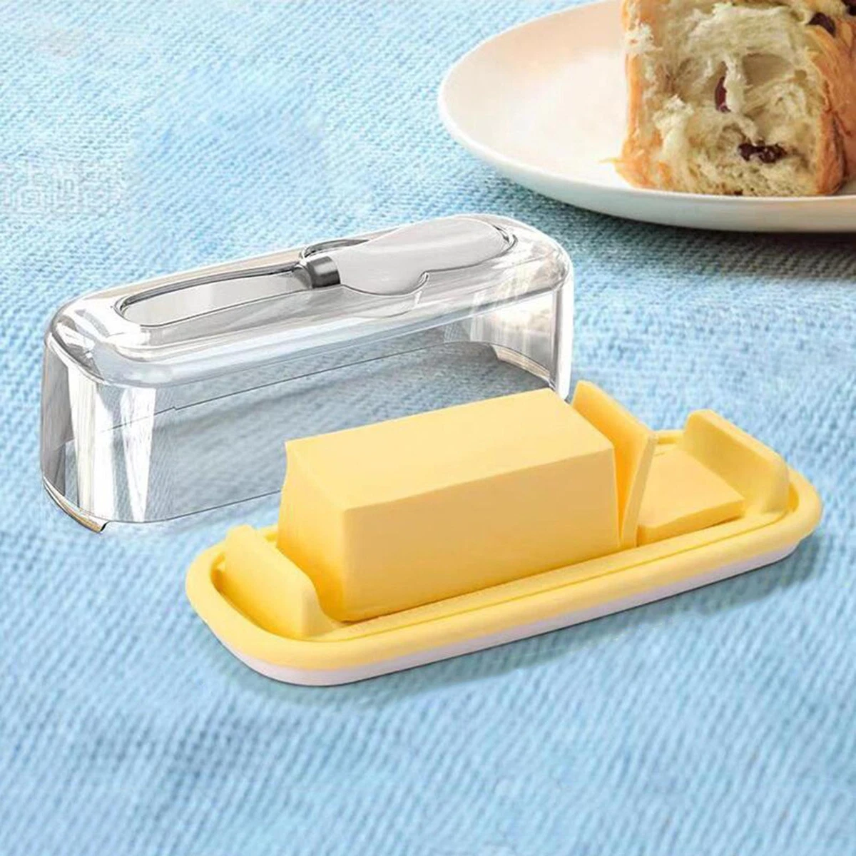 Butter Dish with Cover and Knife Set Butter Tray Easy Clean