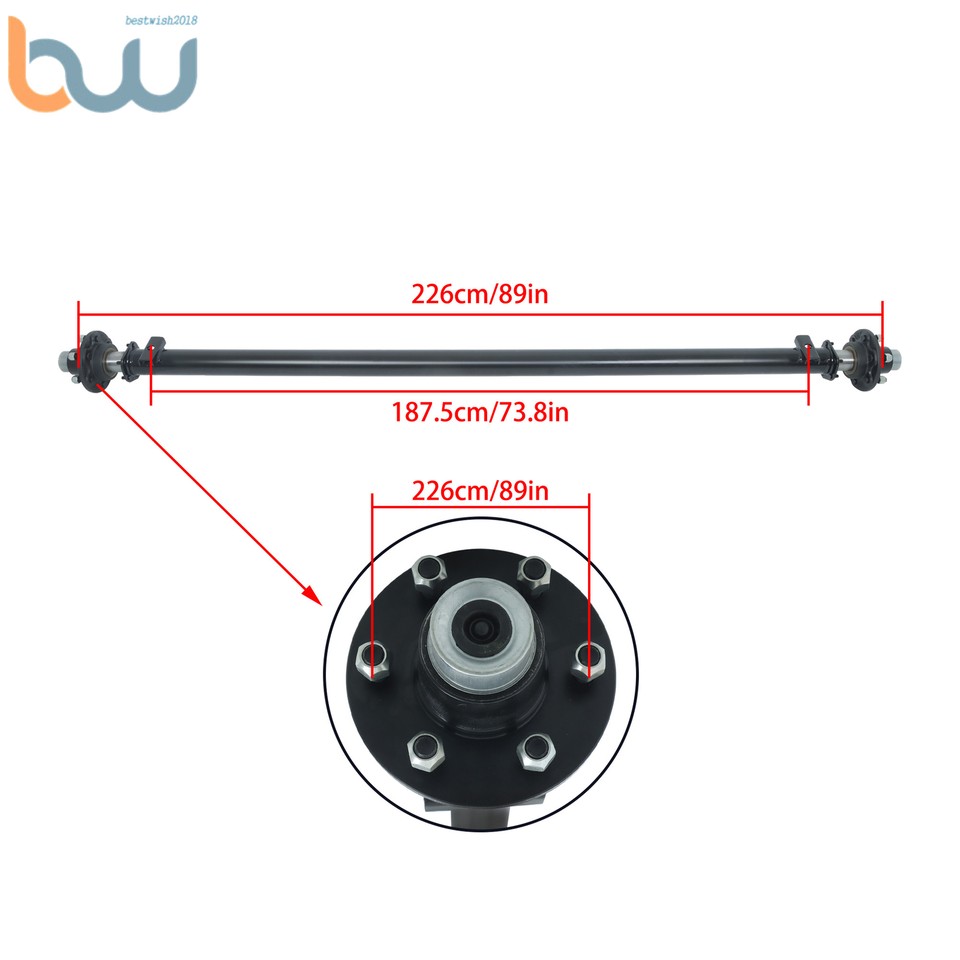 12k Tandem Trailer Axle Kit -1 6k Brake Axle 1 Idler Axle