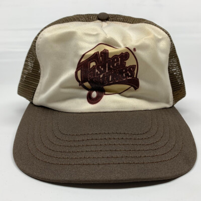 Vintage Rare 70'S/80's BROWN ''Fisher Stoves'' Trucker Hat. Snapback. Mesh.