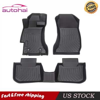 Car Floor Mats for 2012-2015 2016 Subaru Impreza Black All-Weather TPE Rubber