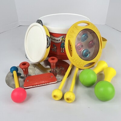 Vintage Fisher Price Drum Marching Band Set #921 Quaker Oats Co