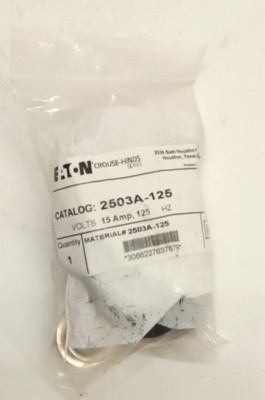Eaton Crouse Hinds 2503A-125 Pauluhn ProConnect 25 Wiring Device 15A 125V Plug