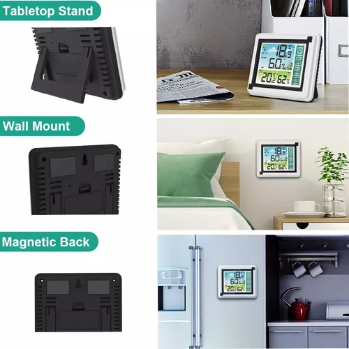 Digital LCD Indoor & Outdoor Weather Station Clock Calendar Thermometer Wireless - Picture 11 of 20