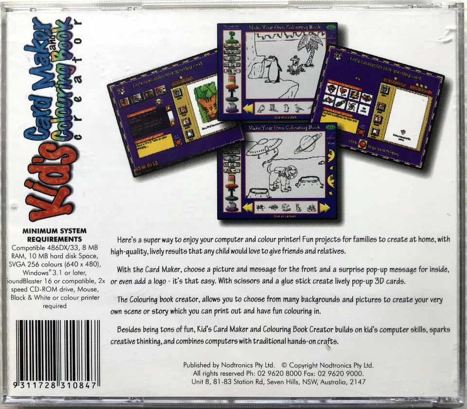 Kids Card Maker and Colouring Book Creator (PC Windows 95, 98, NT Software, VGC) - Image 4 of 4