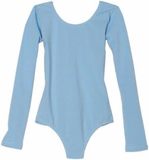 Sansha Little Girls' Suzanna Long Sleeve Leotard, Light Blue, Small