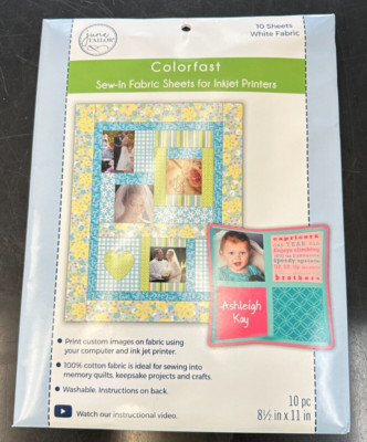 June Tailor Colorfast White Printer Fabric Sheets 10pk 730976096102 | eBay