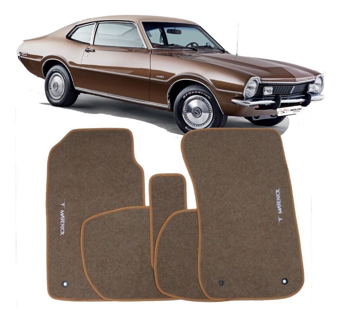 1969-77 Ford Maverick Set Floor Mats Brown Grabber Mercury