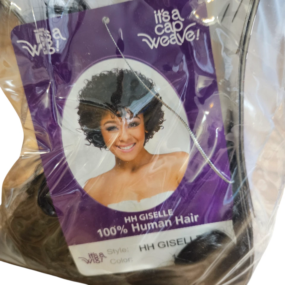 Peluca It's a Wig 100 % cabello humano HH Giselle It's A Cap Weave marrón rizado nueva con etiquetas Foto 3 de 4