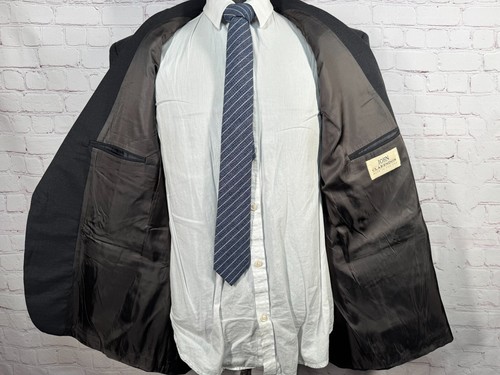 JOHN CLARENDON Mens Gray Wool Classic Fit 2 Pc Suit 44R Jacket 40x29 Pant - Picture 8 of 14