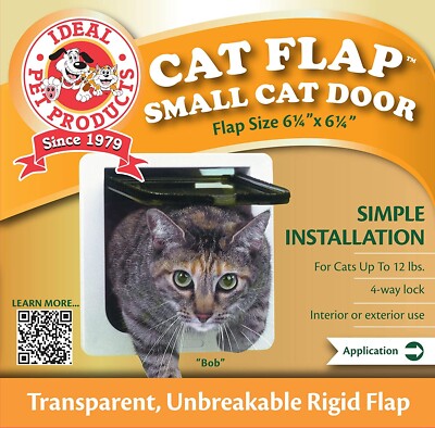 Ideal Pet Product Cat Small Door Flap Transparent Unbreakable Rigid 