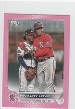 2022 Topps Mini #US310 Ozzie Albies Juan Soto Rivalry Love Pink Parallel 08/25