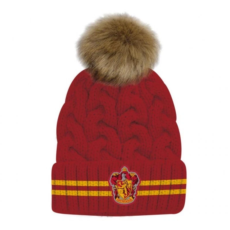 CAPPELLO HARRY POTTER PON PON IN LANA INVERNALE BERRETTO HOGWARTS GRIFONDORO
