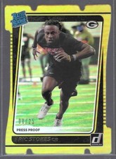 ERIC STOKES 2021 PANINI DONRUSS GOLD FOIL DIE CUT RATED ROOKIE RC #D 08/25