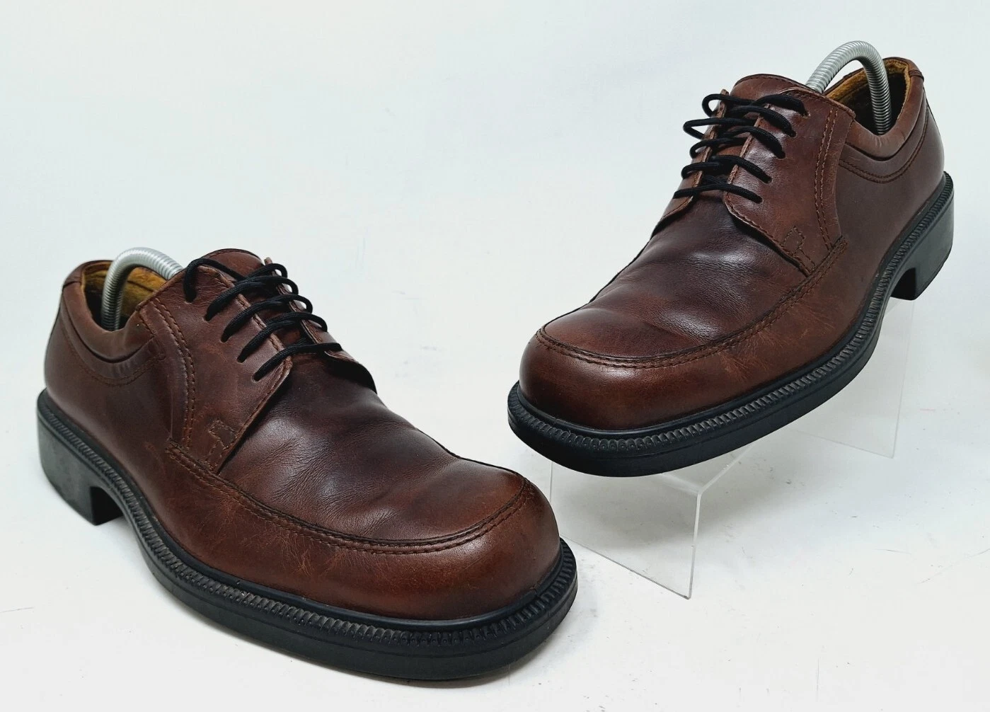 Lacci uomo Ecco City in pelle marrone con punta antiurto taglia 43 US 9 9 5