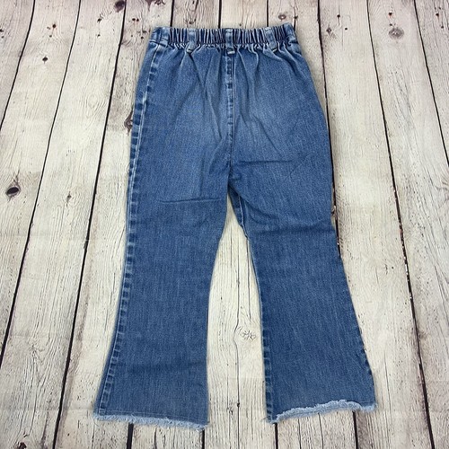 Vintage Y2K Embroidered Jeans Flower 5T Flare Pants Girls Blue Jeans - Picture 8 of 15