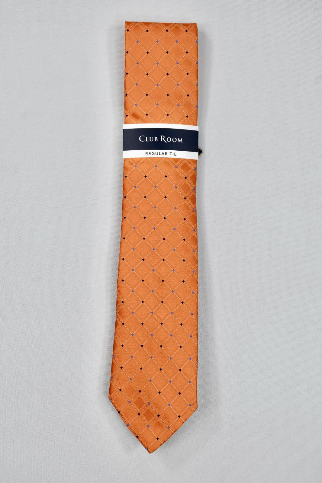 Клубный мужской галстук Amboy Grid оранжевого цвета- OS 3590₽