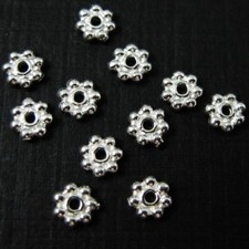 Srebro szterlingowe Ustalenia - Przekładki stokrotkowe - 4mm (10 szt)