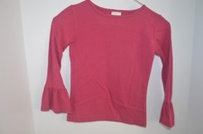 Girls Size 6 Persnickety Solid Pink Bell Sleeve Shirt Fall 2014 Made in USA