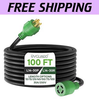Professional 100FT 4 Prong Generator Extension Cord - Safe & Weather-Resistant