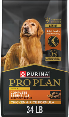Purina Pro Plan Adult 7+ Shredded Blend Chicken & Rice Formula Dry Dog Food,34lb