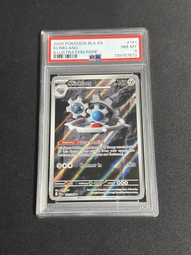 2025 Pokemon Black Bolt Klinklang #141 Illustration Rare PSA 8 NM-MT