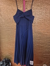 BNWT Asos Size 8 Black Chiffon Sleeveless Pleated Midi Dress (825/226/v)