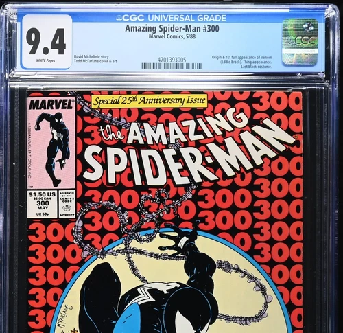 Amazing Spider-Man 300 CGC 9.4 White Pages 1st Venom 1988