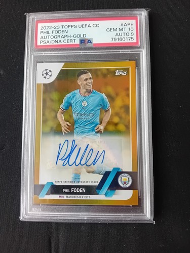 Topps Uefa UCC 2022-23 Phil Foden Autograph Gold 27/50 PSA 10 GEM MINT