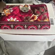 Vera Bradley Turn Lock Full Size Wallet Carnaby New With Tags And Vera Gift Box