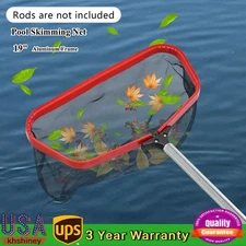 19" Swimming Pool Leaf Skimmer Net, Heavy Duty Aluminum Frame, Fast Cleaning