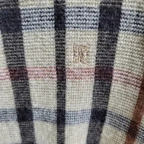 Checked Pattern Mock Neck Knit Sweater - Casual A… - image 1