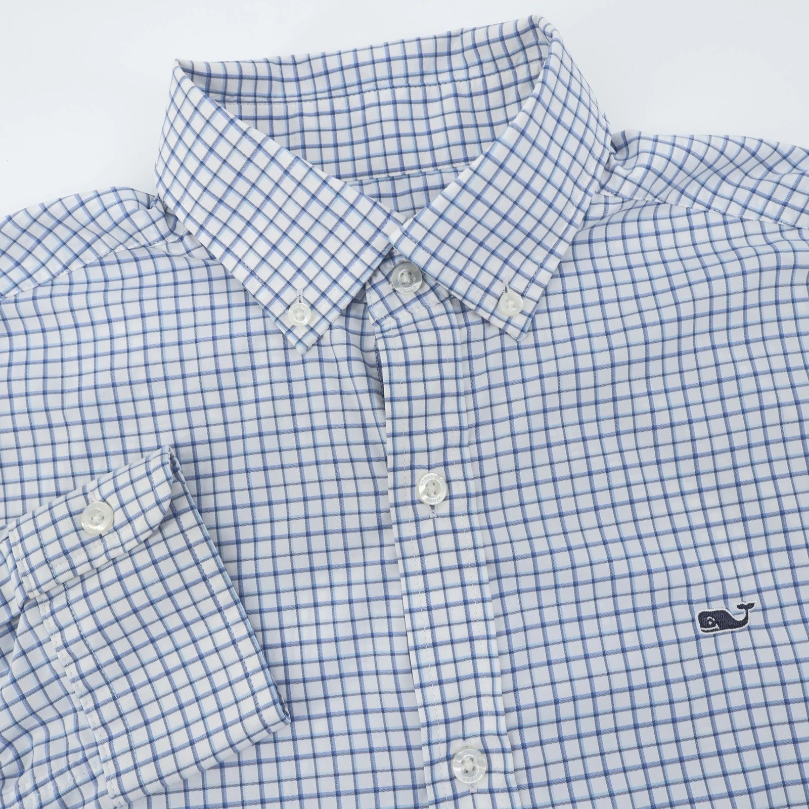 Vineyard Vines Performance Whale Shirt Button Down Plaid Long Sleeve Mens XS