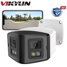 VIKYLIN 4MP 180 Wide Angle Bullet Security Camera FullColor IR TWO Light RJ45 HD