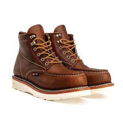 King Welt Apache Genuine Leather Wedge Moc Toe Double Density Work Boots-Brown