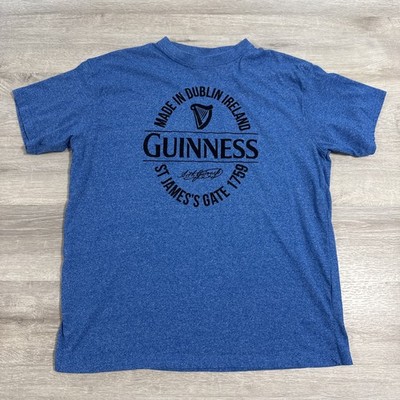 Guinness Shirt St James's Gate 1759 Made In Dublin Ireland Men's Blue Large