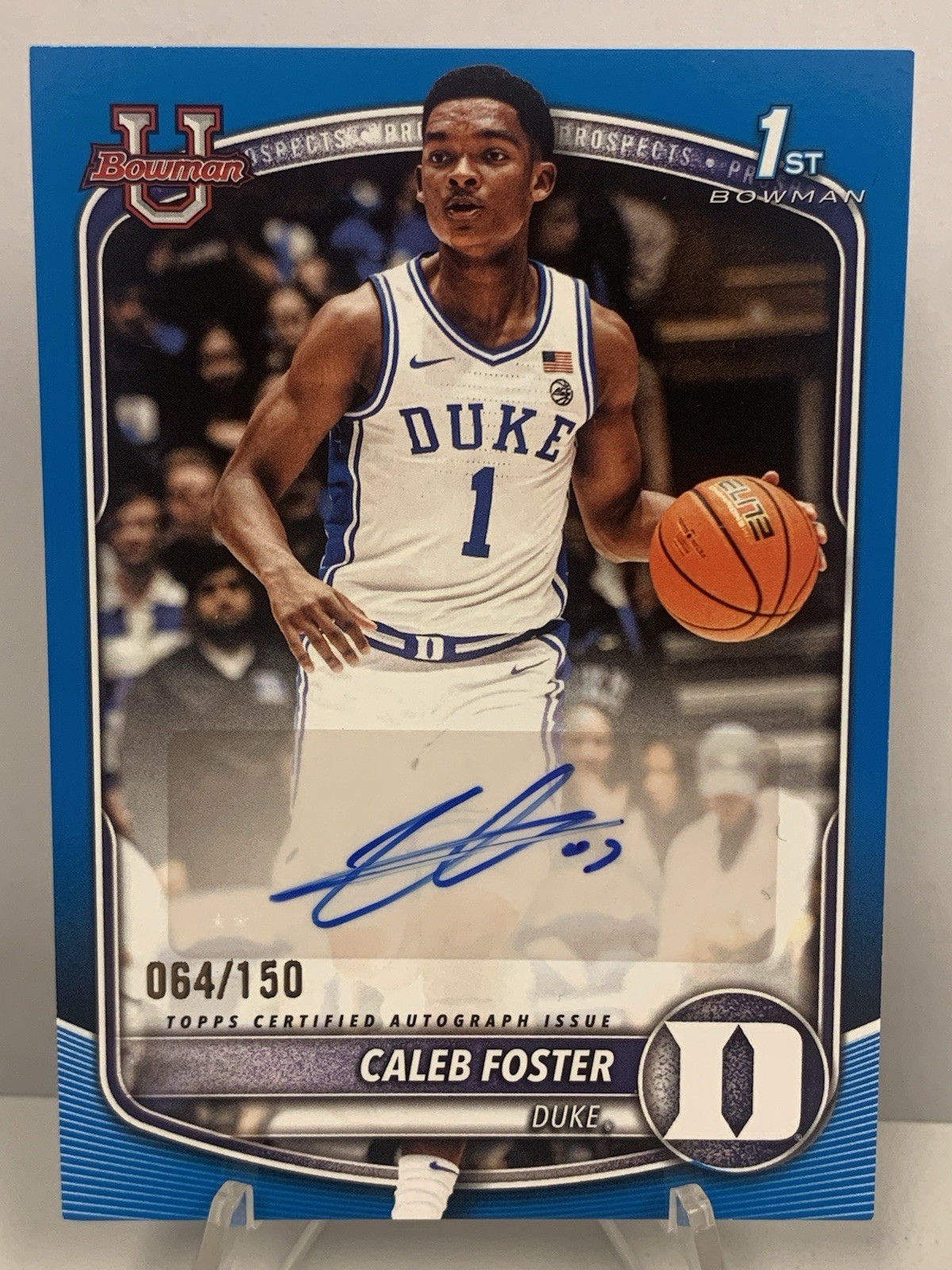 2025-26 Bowman U Prospect Autographs Caleb Foster PA-CF Blue /150 Auto