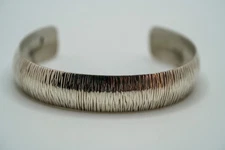 Vintage Sterling Silver Textured Concave Domed Cuff Bracelet 2 3/8" x 14mm JB26