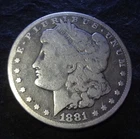 1881-CC Morgan Silver Dollar - Choice Good G+ details from the Carson City mint