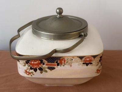 Vintage Royal Stafford Keksfass EPNS Deckel Floral Made in England