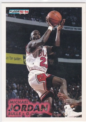 MICHAEL JORDAN 1993/94 Fleer #28 Basketball Card CHICAGO BULLS FADE AWAY JUMPER