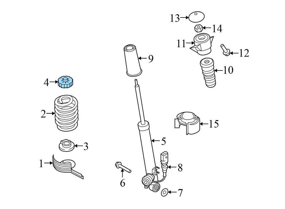 2008-2017 AUDI A5 QUATTRO - REAR Upper Rubber Spring Plate / Mount 8K0512149C - Image 3 of 4