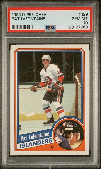 1984 O-Pee-Chee #129 Pat Lafontaine RC Rookie PSA 10 GEM MINT New Label