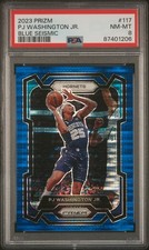 2023 PANINI PRIZM BLUE SEISMIC #117 PJ WASHINGTON JR. 86/99 PSA 8